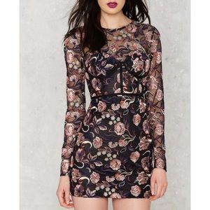 NWT Nasty Gal Bangin’ Bloom Mesh Dress